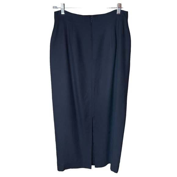 Jones New York Black 100% Silk‎ Maxi Skirt with Slit In Back Size 10 - Picture 2 of 5